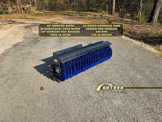 Arteer ASSB-72W 72" Skid Steer Angle Broom