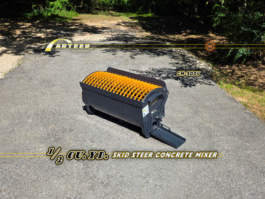 Arteer CM-300V Skid Steer 1/2 YD Concrete Mixer