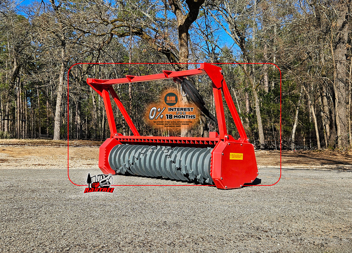 Raytree RMBD72 72" Skid Steer Hi-Flow Drum Mulcher
