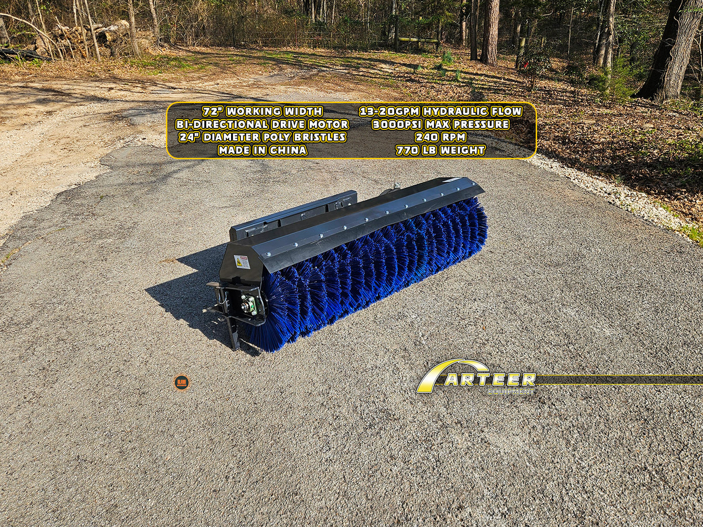 Arteer  ASSB-72W 72" Skid Steer Angle Broom