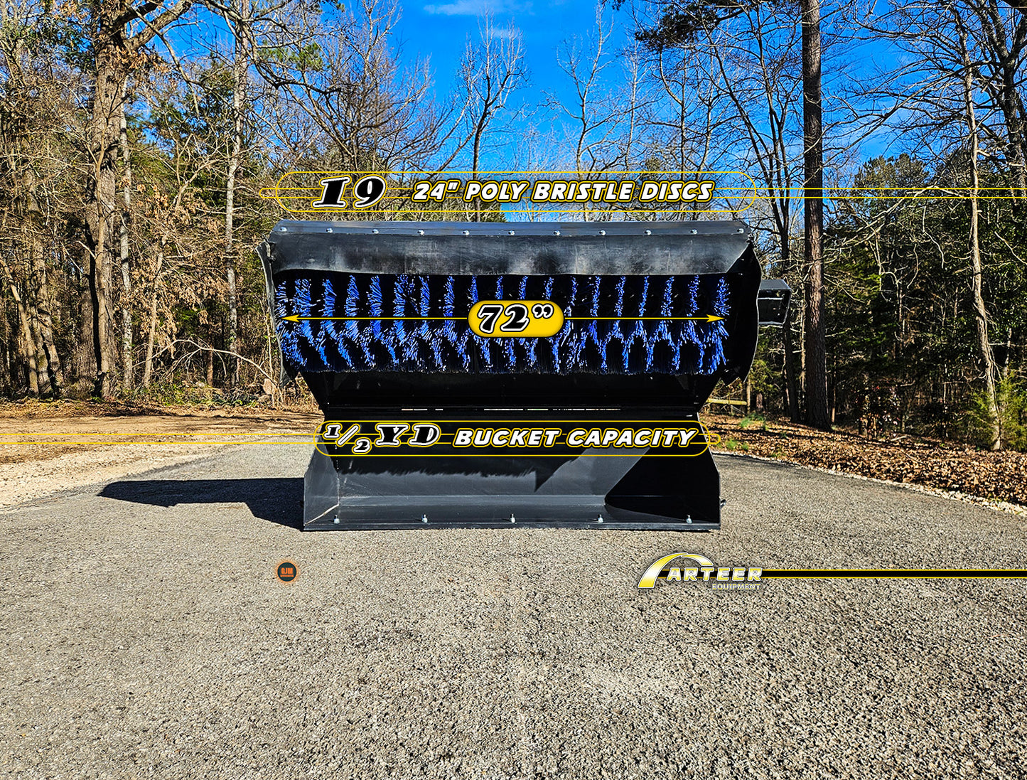 Arteer SS-72W 72" Skid Steer Box Broom Sweeper