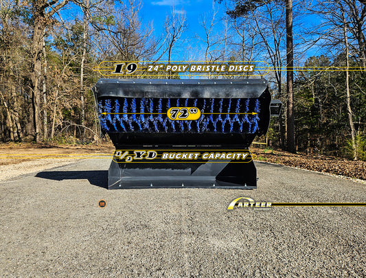 Arteer SS-72W 72" Skid Steer Box Broom Sweeper