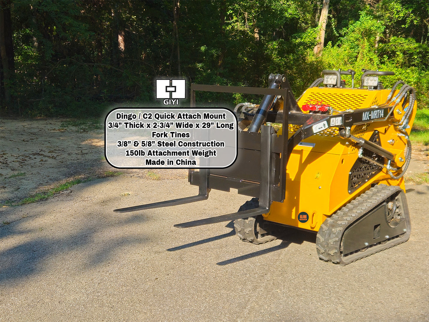 GIYI GY-XHC 29" Mini Skid Steer Pallet Forks