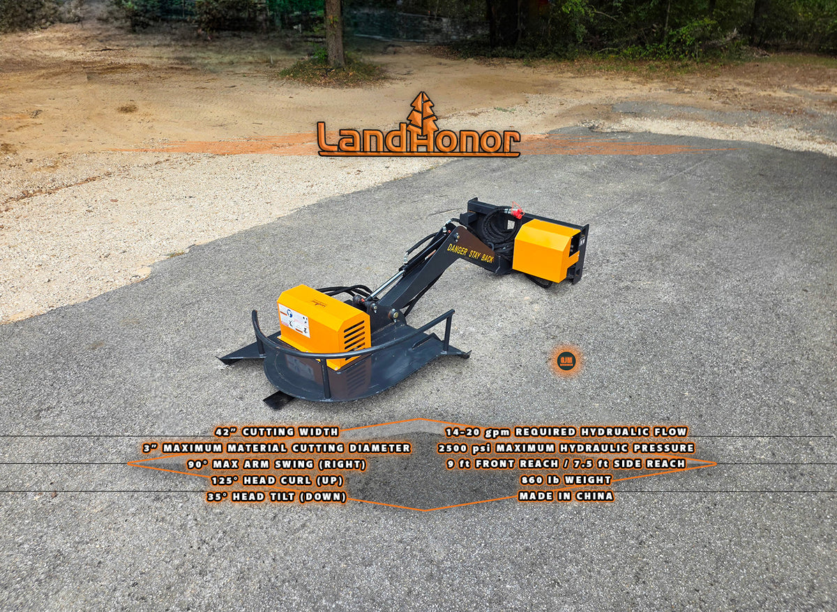 LandHonor ABC-13-125A 42" Skid Steer Articulating Brush Cutter