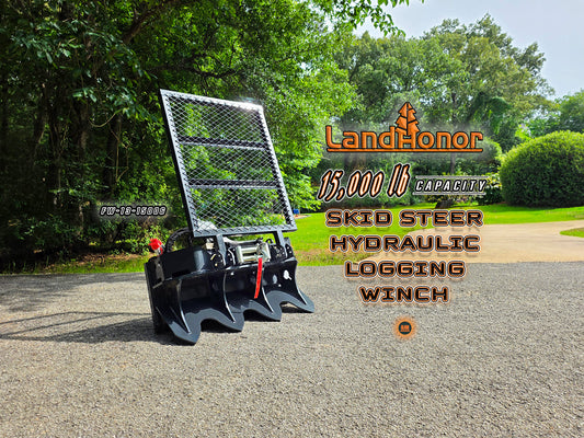 LandHonor FW-13-15000G 15,000 lb Capacity Skid Steer Hydraulic Logging Winch
