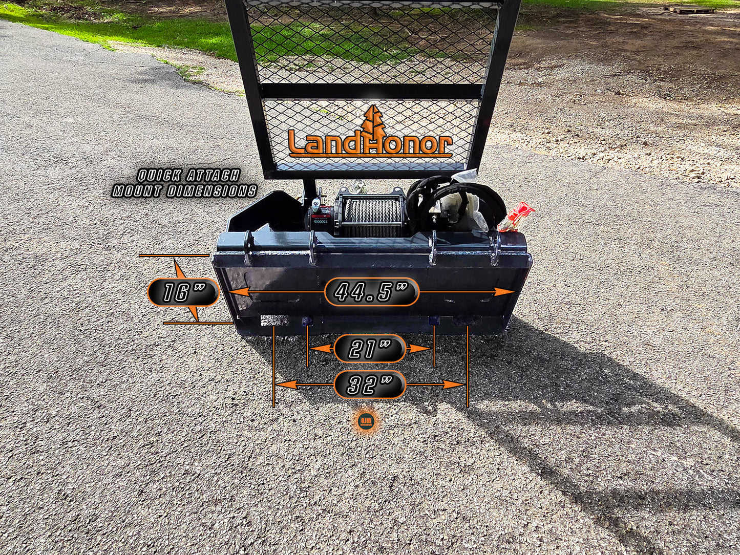 LandHonor FW-13-15000G 15,000 lb Capacity Skid Steer Hydraulic Logging Winch