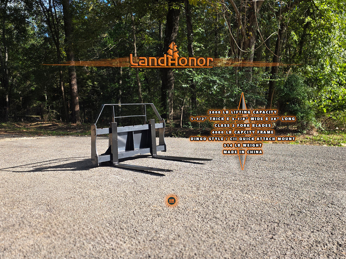 LandHonor MPF-11-2000G 38" Mini Skid Steer Pallet Forks