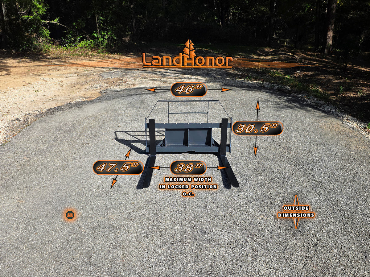 LandHonor MPF-11-2000G 38" Mini Skid Steer Pallet Forks