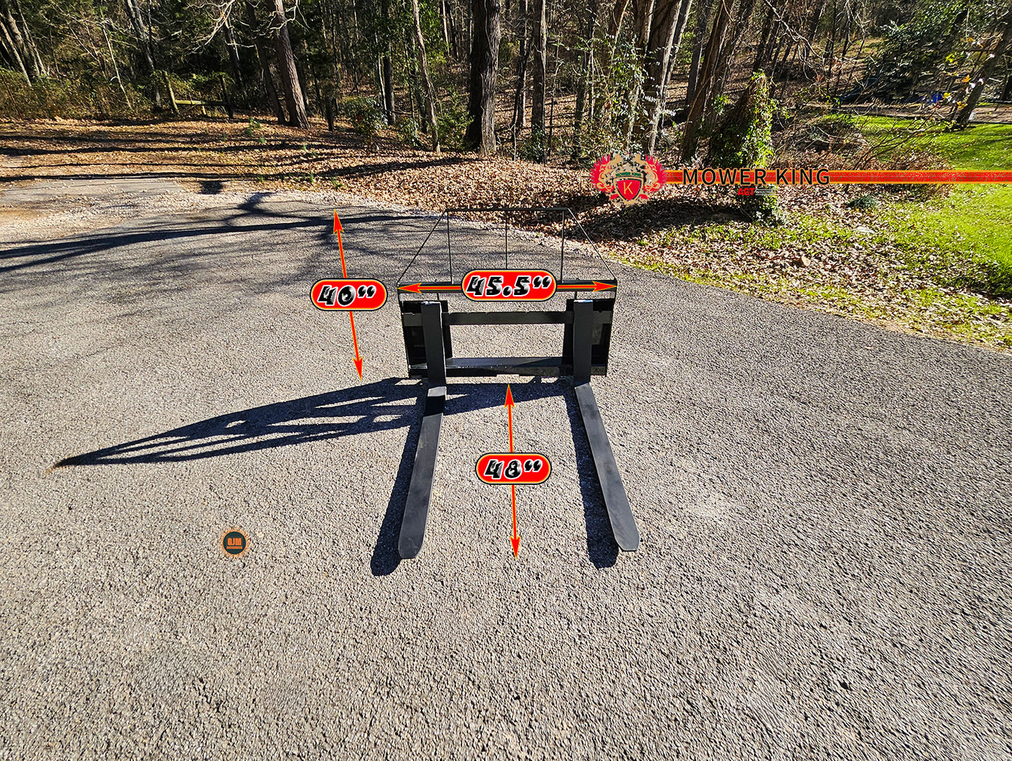 Mower King/AGT SA Adjustable 48" 4000 lb Capacity Skid Steer Pallet Forks