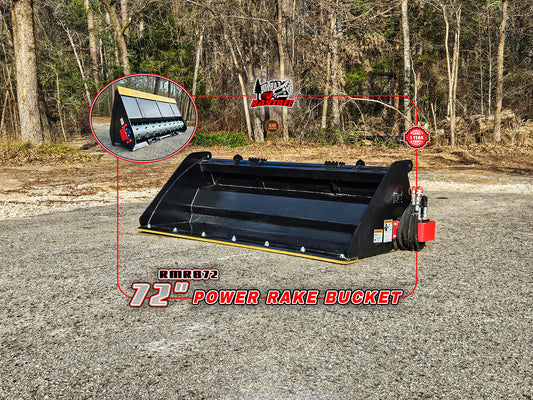 Raytree RMRB72 72" Skid Steer Power Rake Bucket