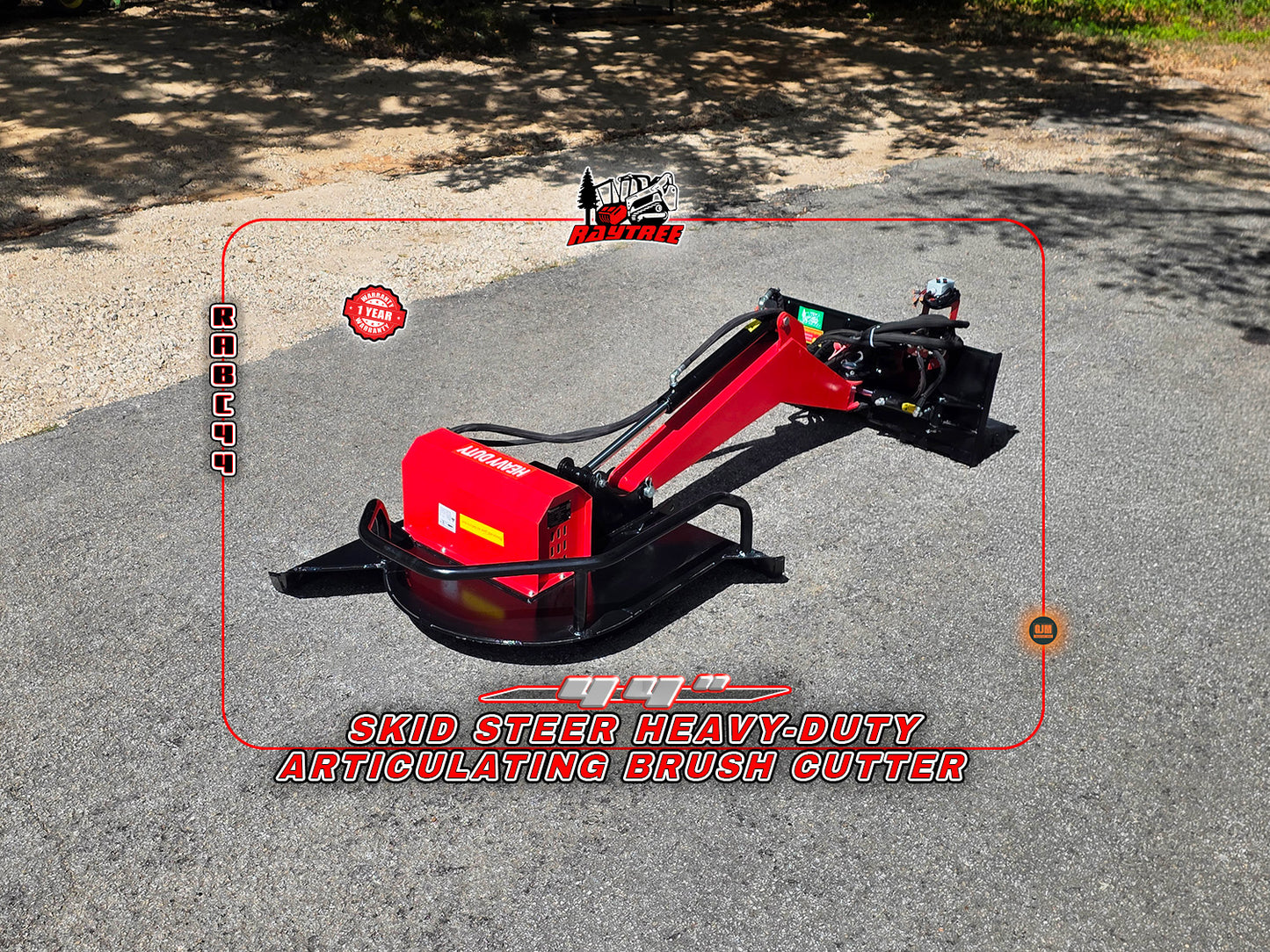 Raytree RABC44 44" Skid Steer Heavy-Duty Articulating Brush Cutter