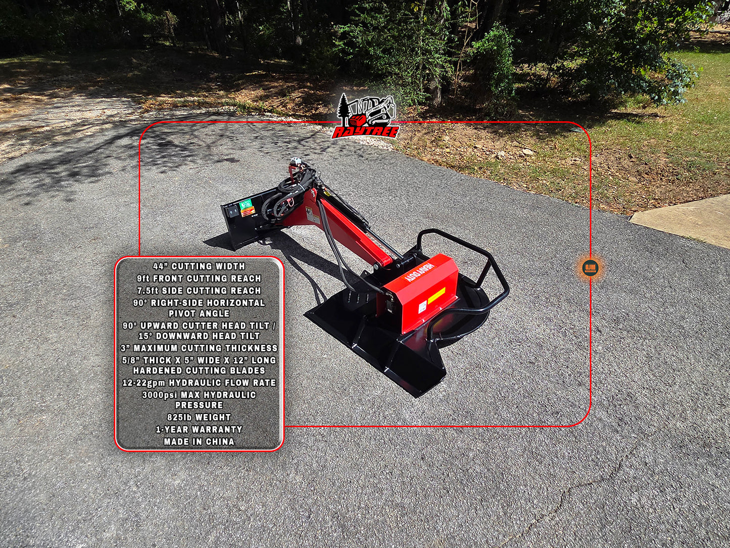 Raytree RABC44 44" Skid Steer Heavy-Duty Articulating Brush Cutter