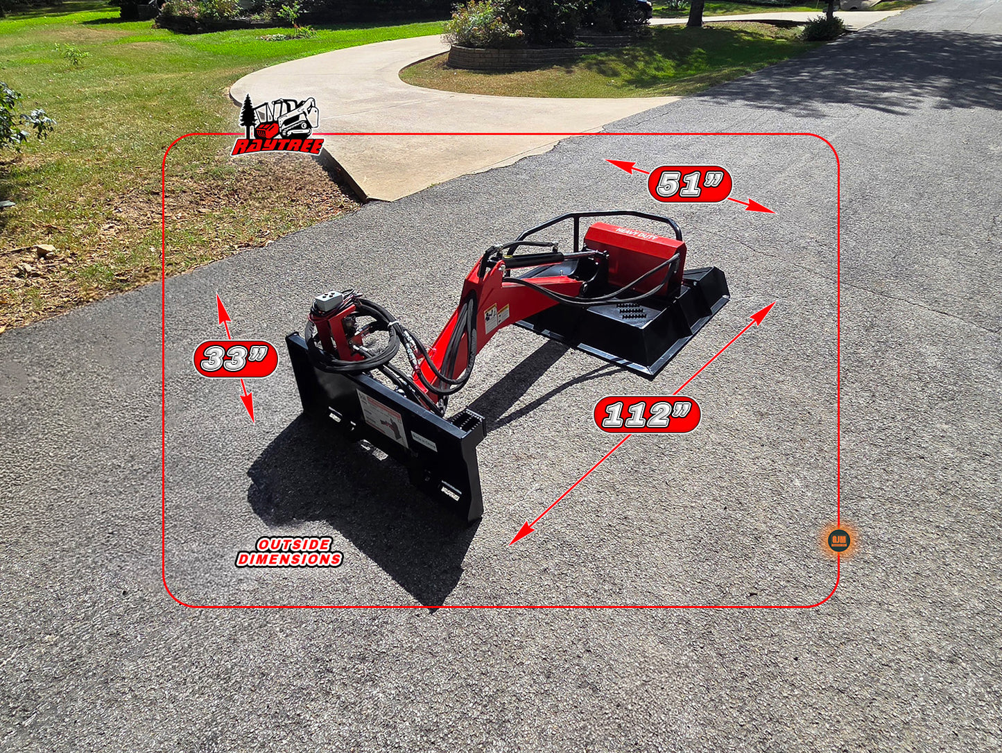 Raytree RABC44 44" Skid Steer Heavy-Duty Articulating Brush Cutter