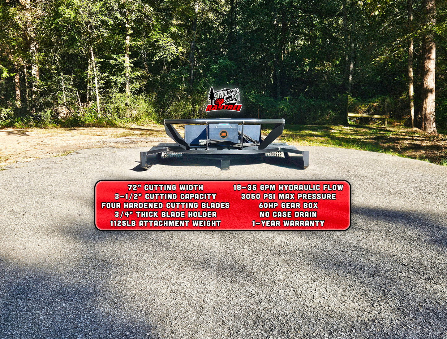 Raytree RHBC72 Skid Steer 72" 4-Blade Brush Cutter