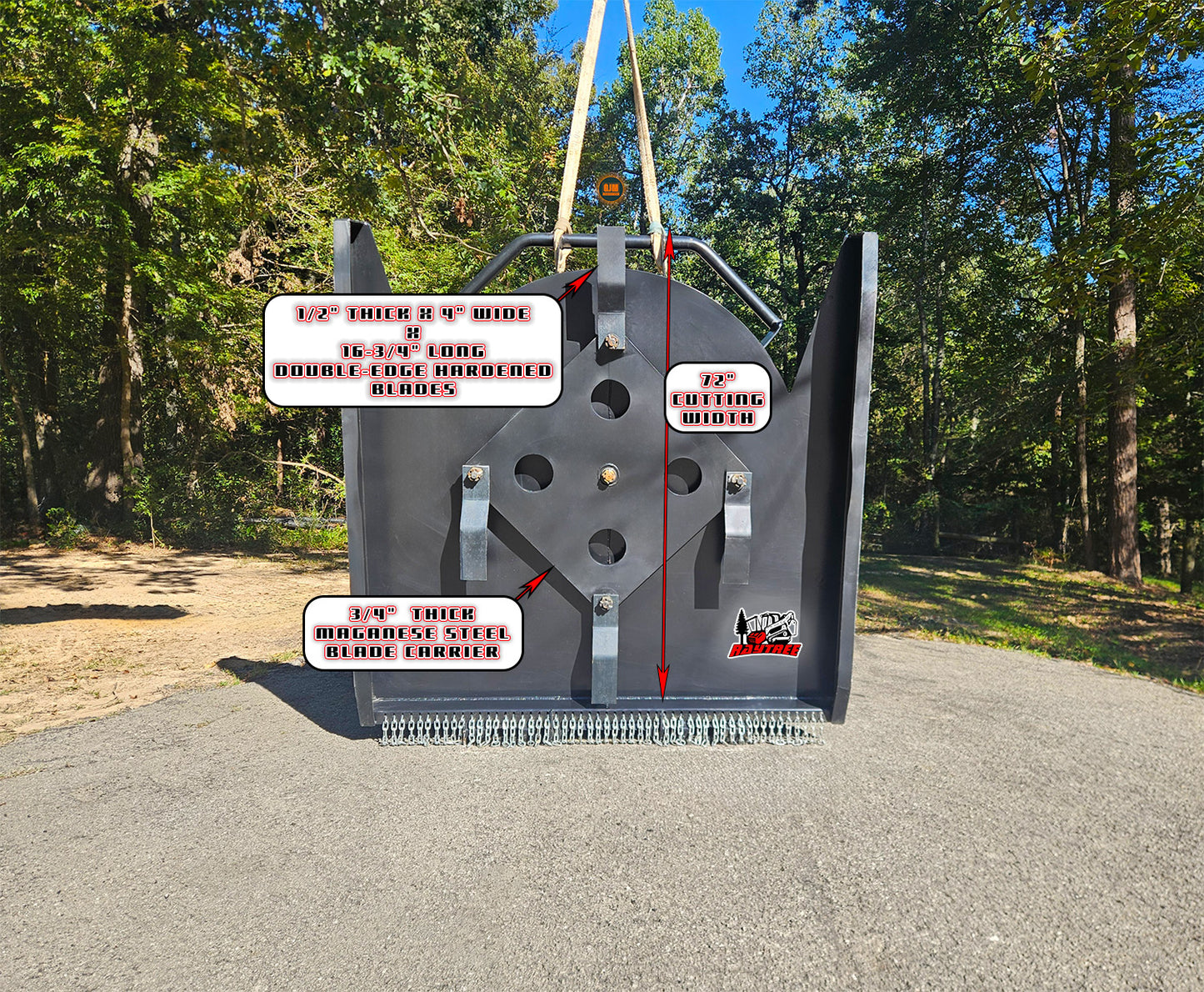 Raytree RHBC72 Skid Steer 72" 4-Blade Brush Cutter