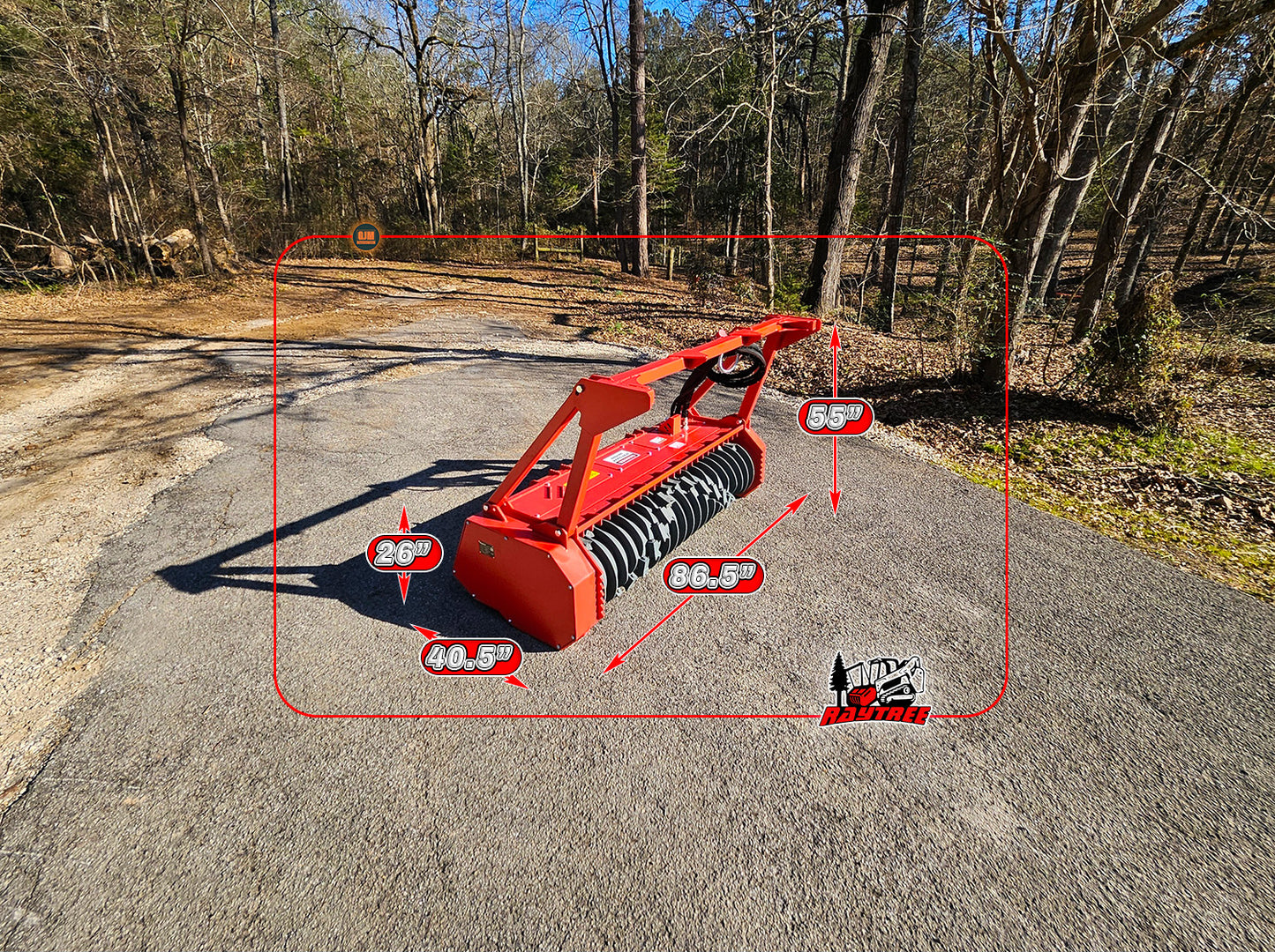 Raytree RMBD72 72" Skid Steer Hi-Flow Drum Mulcher