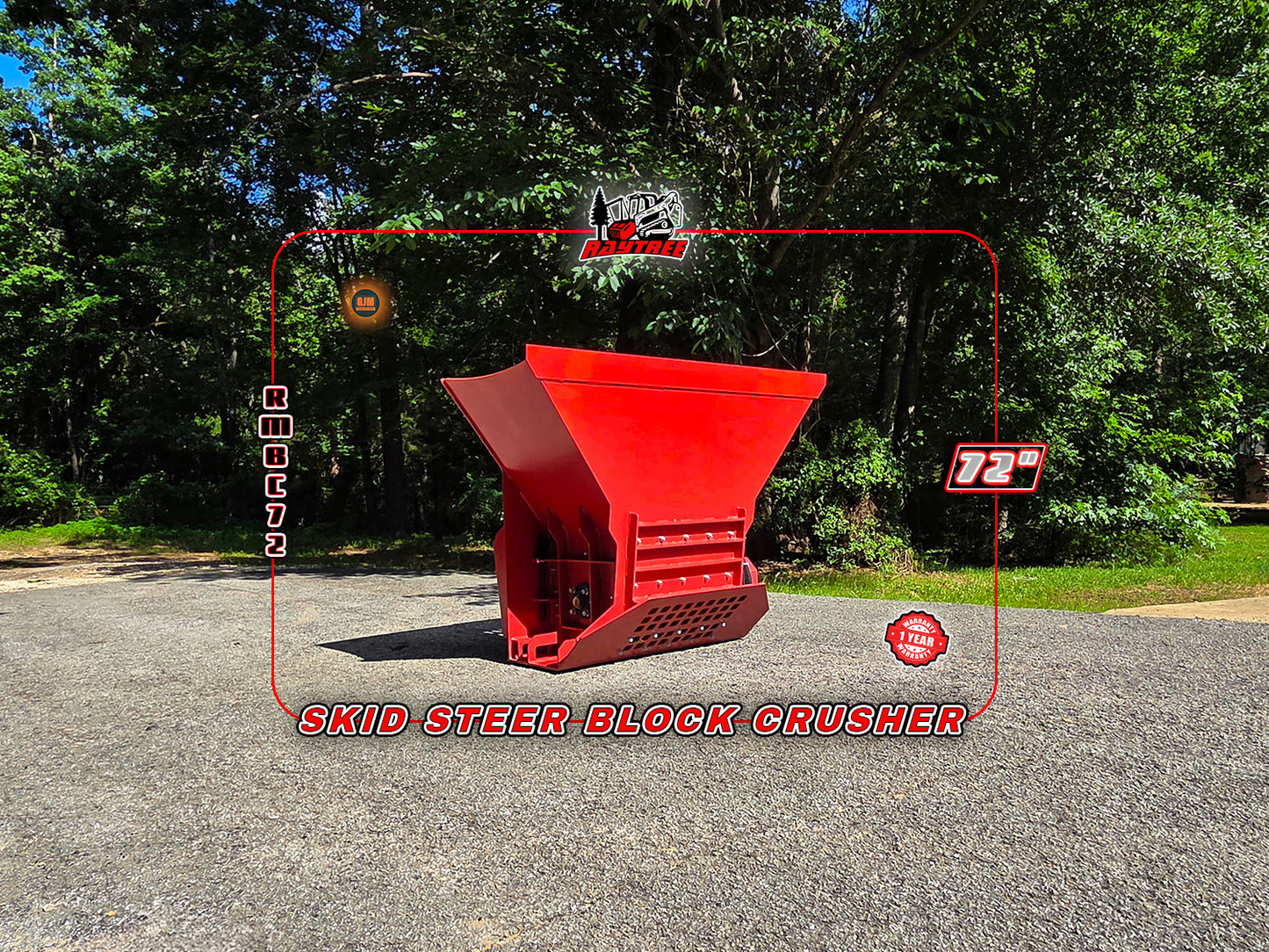 Raytree RMBC72 72" Skid Steer Block Crusher