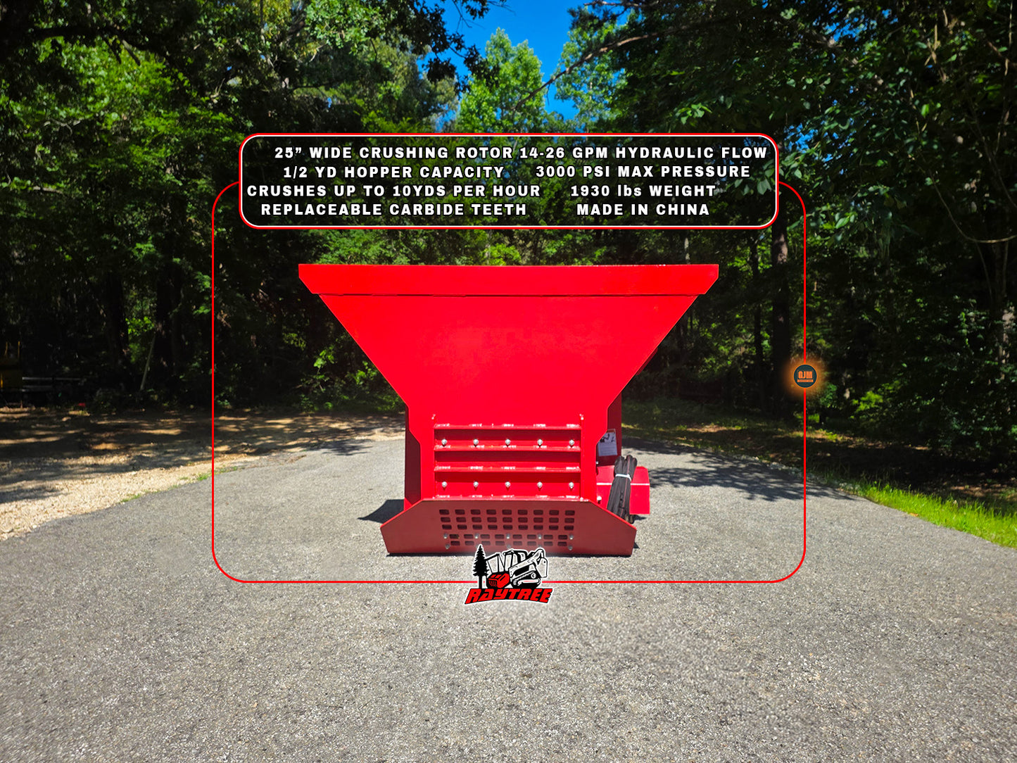 Raytree RMBC72 72" Skid Steer Block Crusher
