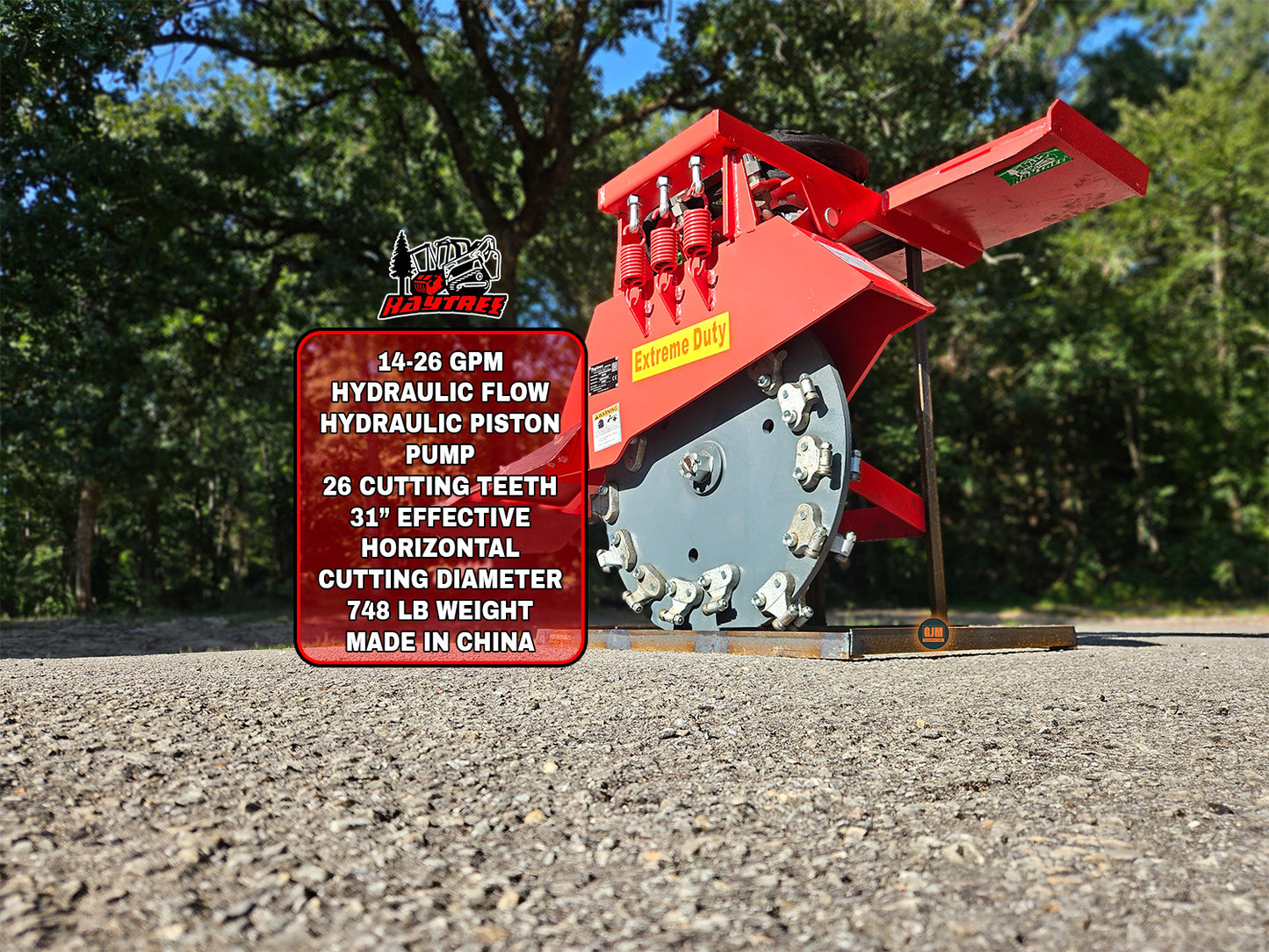 Raytree RTSG30 31" Extreme Duty Transverse Stump Grinder for Skid Steers