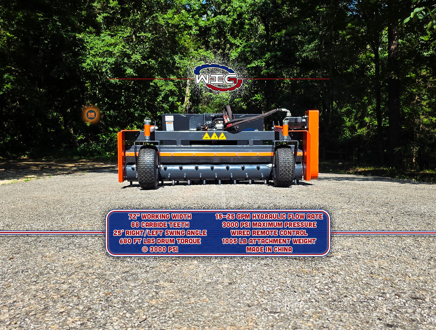 WIG XN-DLP-72W 72" Skid Steer Power Rake