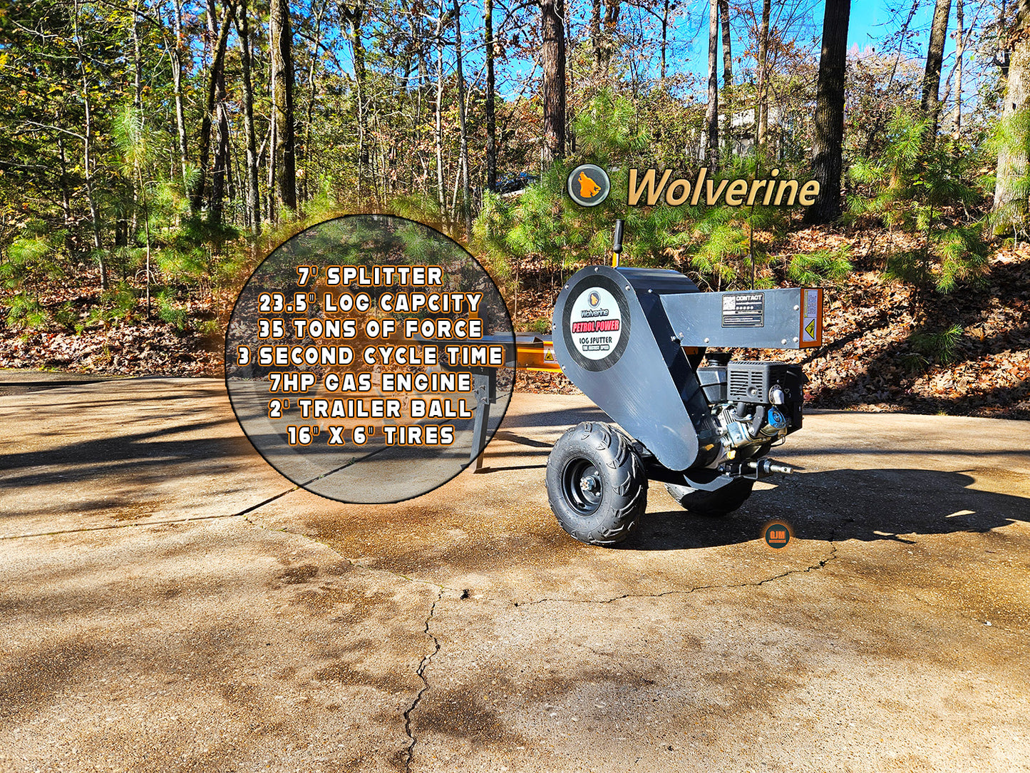 Wolverine 35 Ton 7hp Kinetic Log Splitter