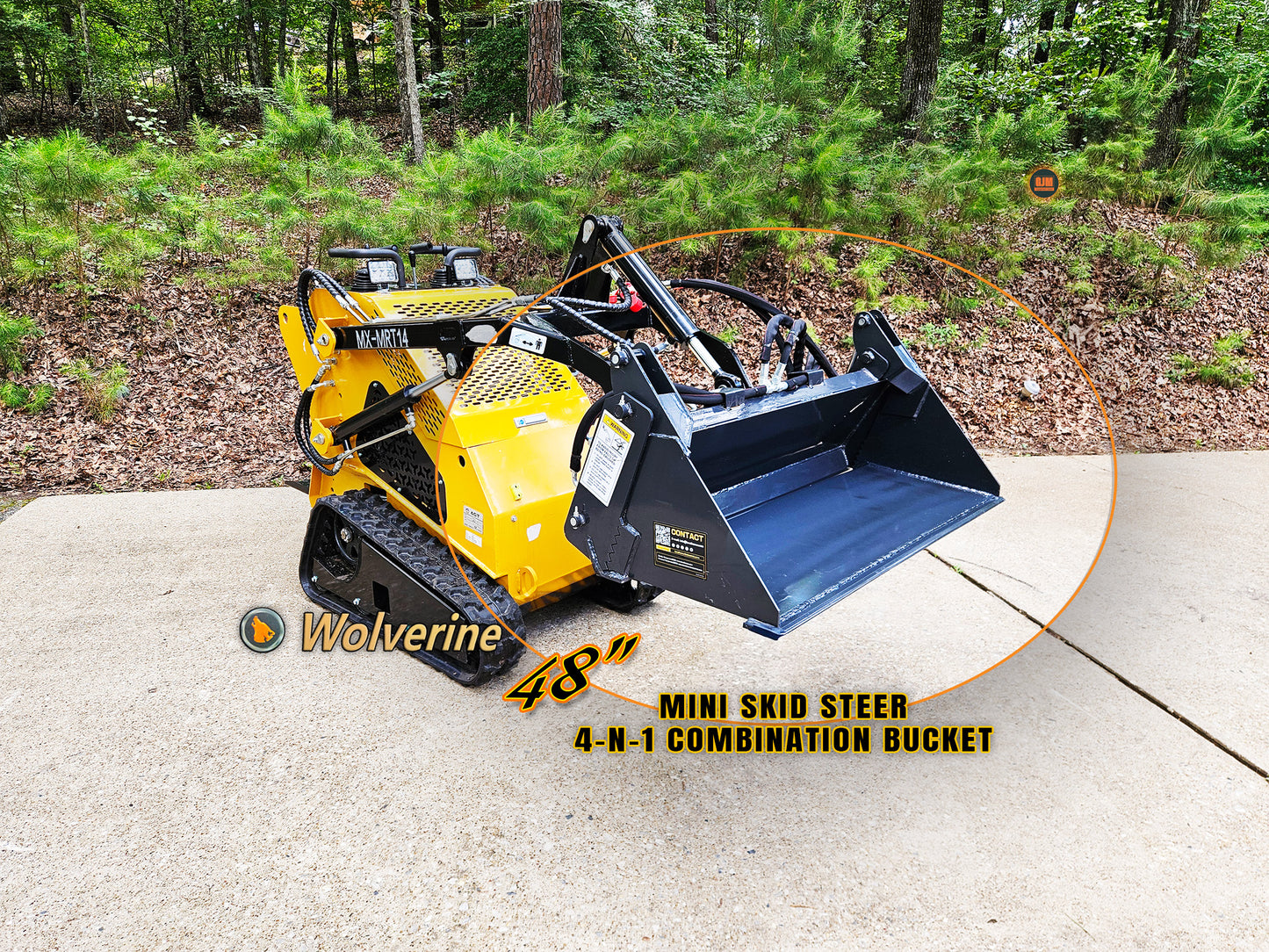 Wolverine 48" Mini Skid Steer 4-n-1 Combination Bucket