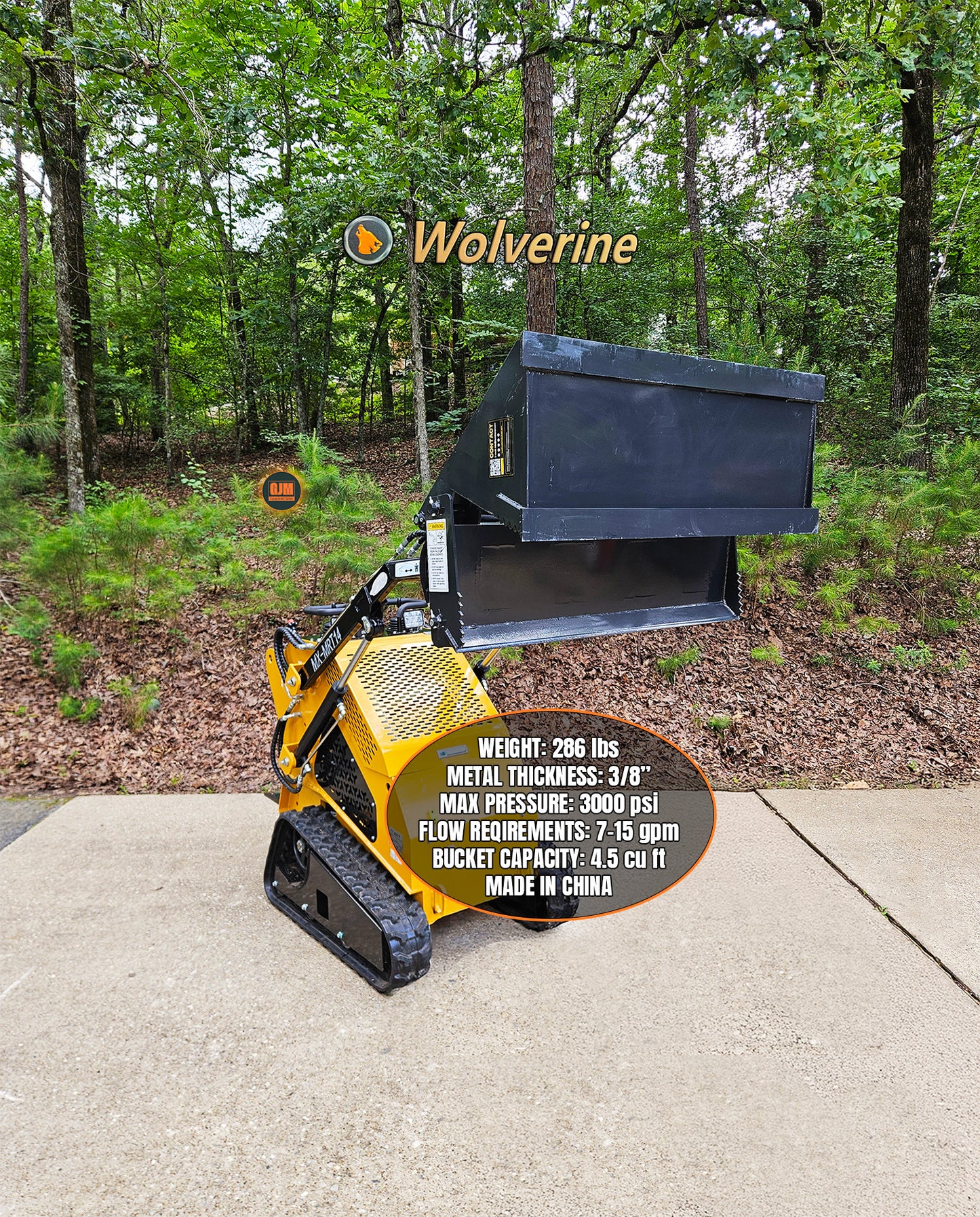 Wolverine 48" Mini Skid Steer 4-n-1 Combination Bucket