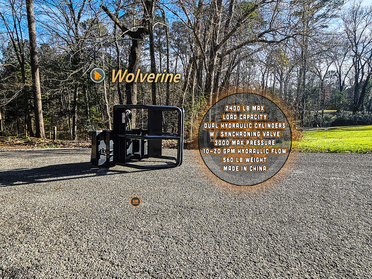 Wolverine BSH-12-75D Skid Steer Hydraulic Bale Squeeze