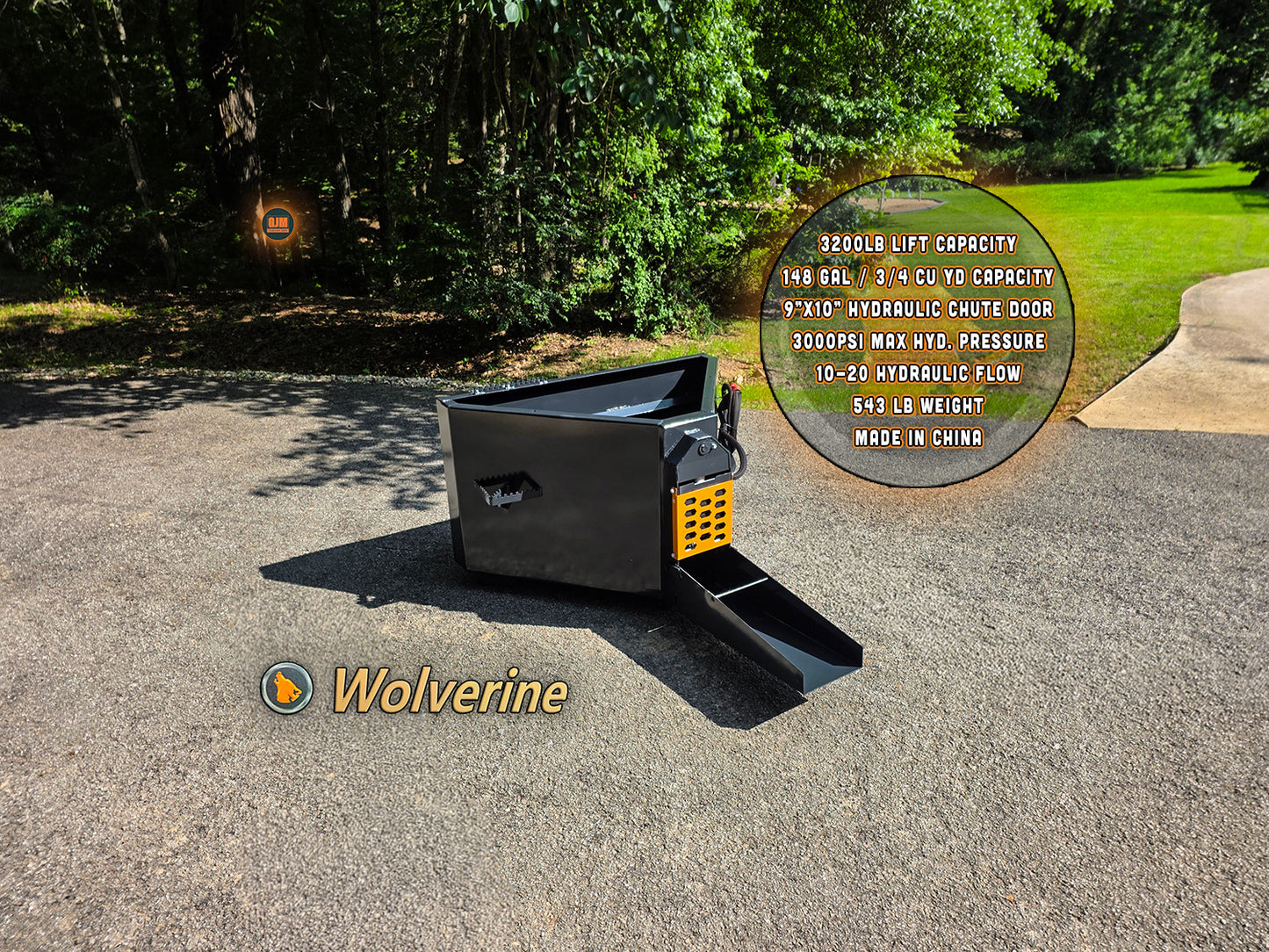 Wolverine CCT-11-148V 3/4 CU. YD. Skid Steer Concrete Chuter