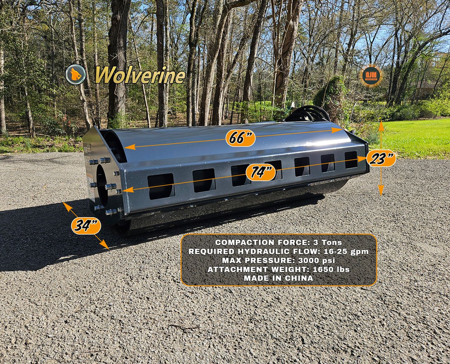 Wolverine VR-11-66W Skid Steer Vibratory Roller