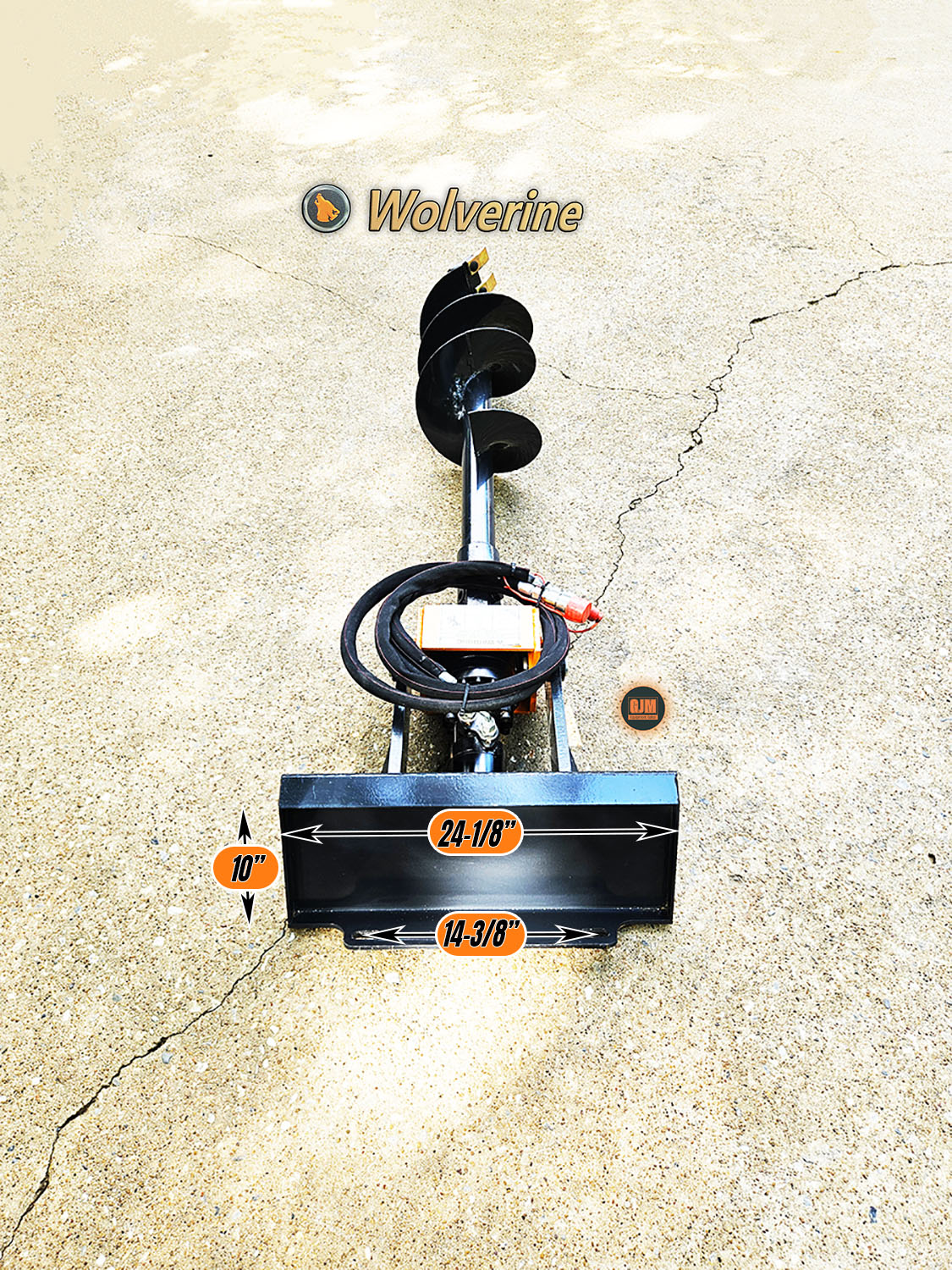 Wolverine MAD-12-12D Mini Skid Steer Hydraulic Auger with 12" Bit