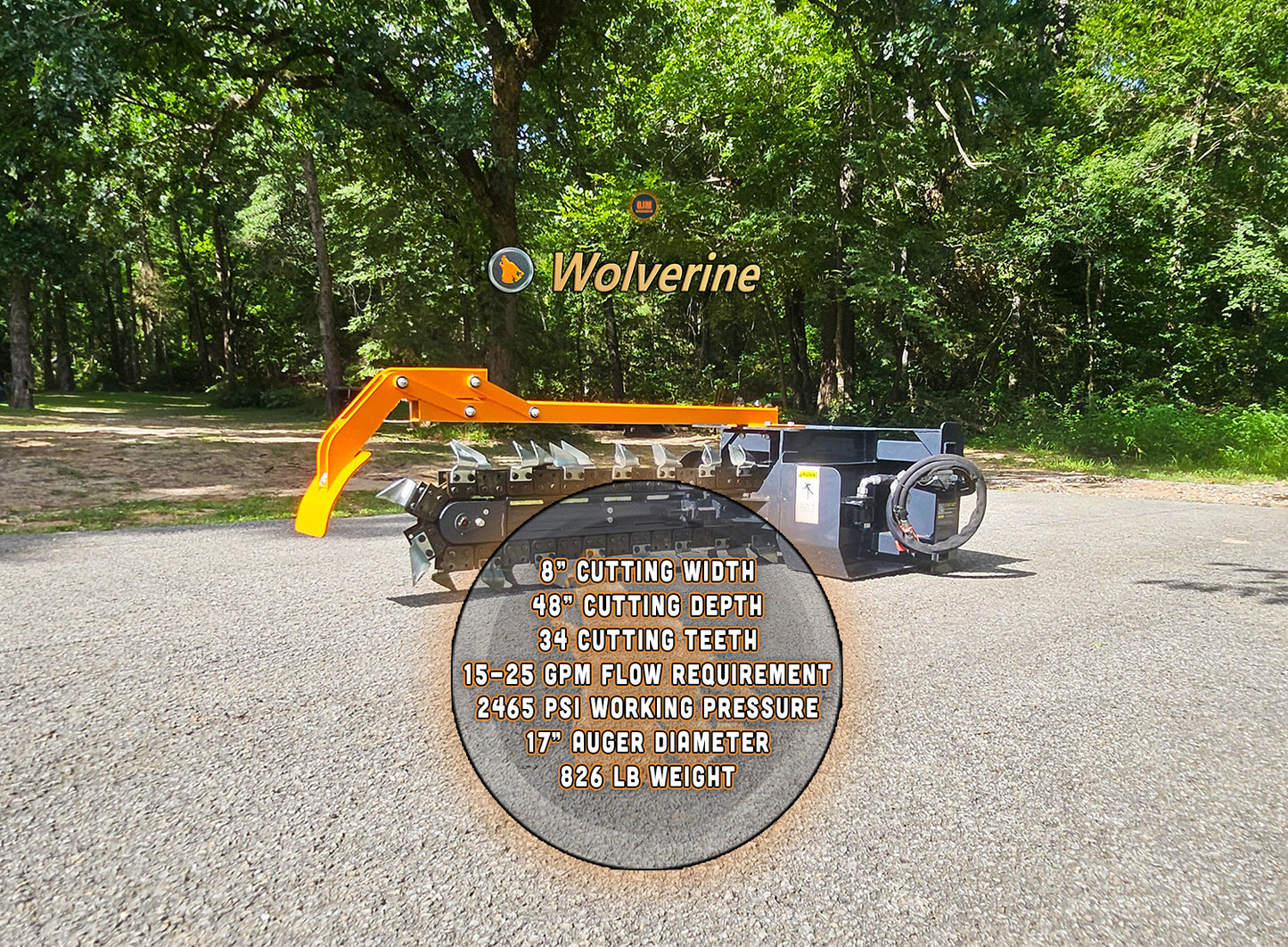 Wolverine TCR-12-48H 48" Skid Steer Trencher